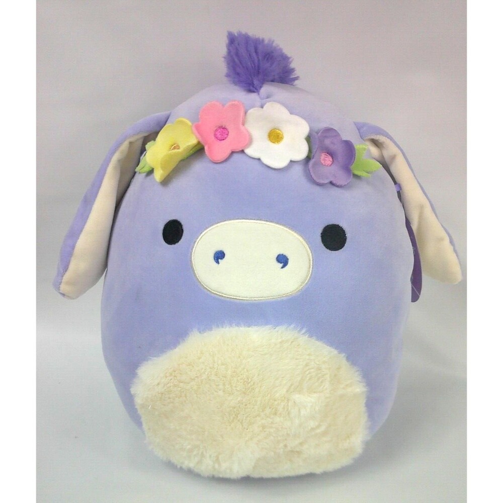 Squishmallows Milanda the Purple Donkey with Floral Headband Plush 12 Inch New